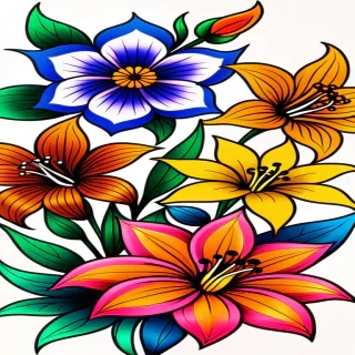 flower color drawings