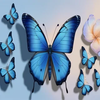 aesthetic blue butterfly