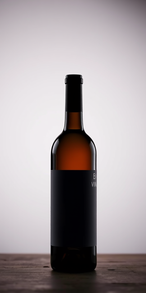Create a high-resolution image of a silhouette of a wine bottle with a blank label, using a DSLR camera at f/2.8 aperture, ISO 100, 50mm lens, with a soft focus background and studio lighting for enhanced detail.