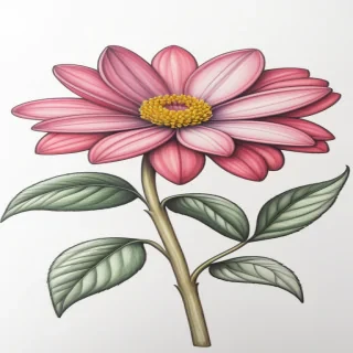 drawings of flowers with color