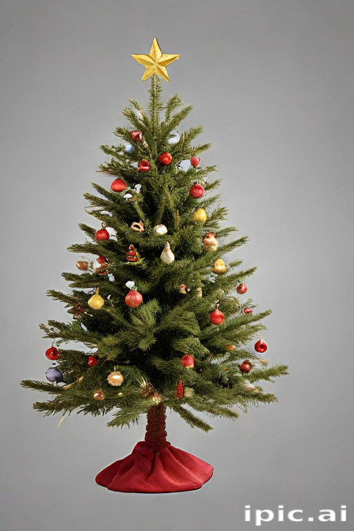 A Beautifully Decorated Christmas Tree with Colorful Ornaments and Star ...