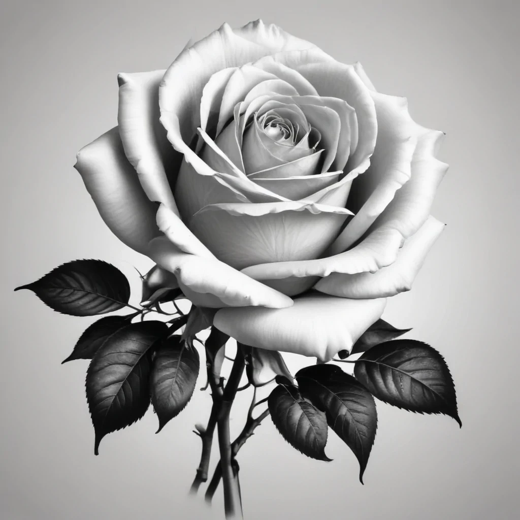 roses clipart black and white