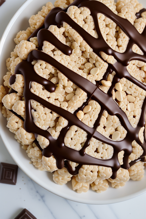 peanut butter rice krispies with chocolate