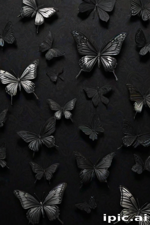 black wallpaper butterfly