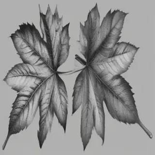 leaf clip art black and white