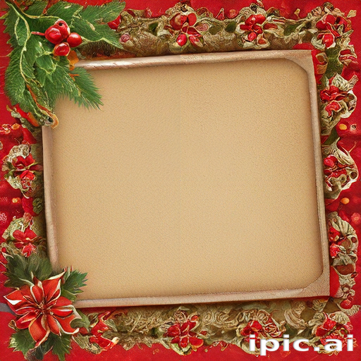 Elegant Holiday Frame Adorned with Festive Flowers and Christmas ...