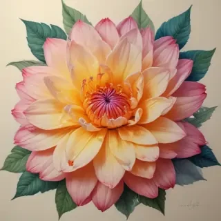 flower drawings color