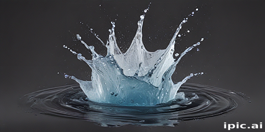 Dynamic Water Splash Creating Ripples Against a Dark Background