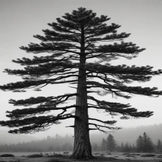 black and white pine tree clipart