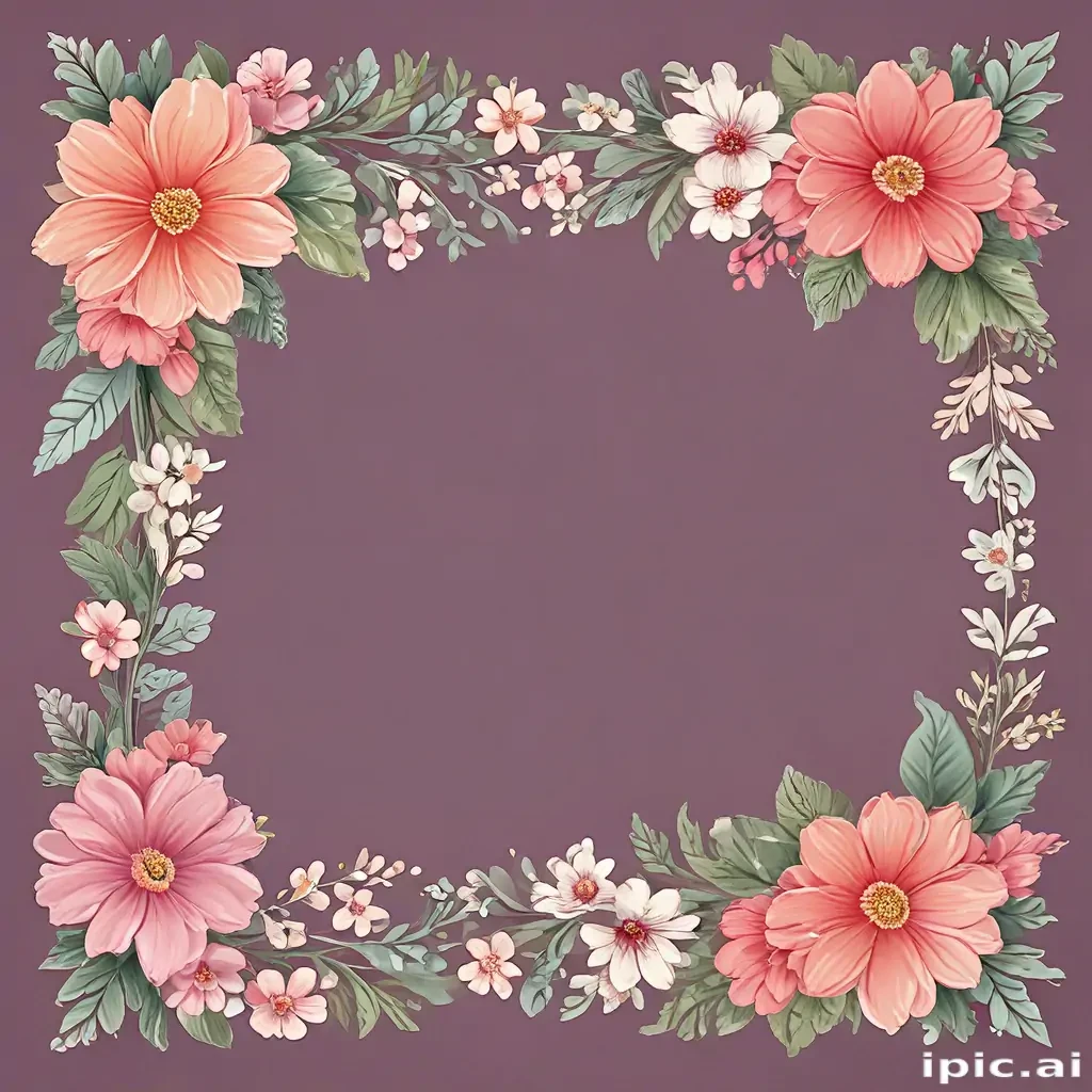 flowery border clipart