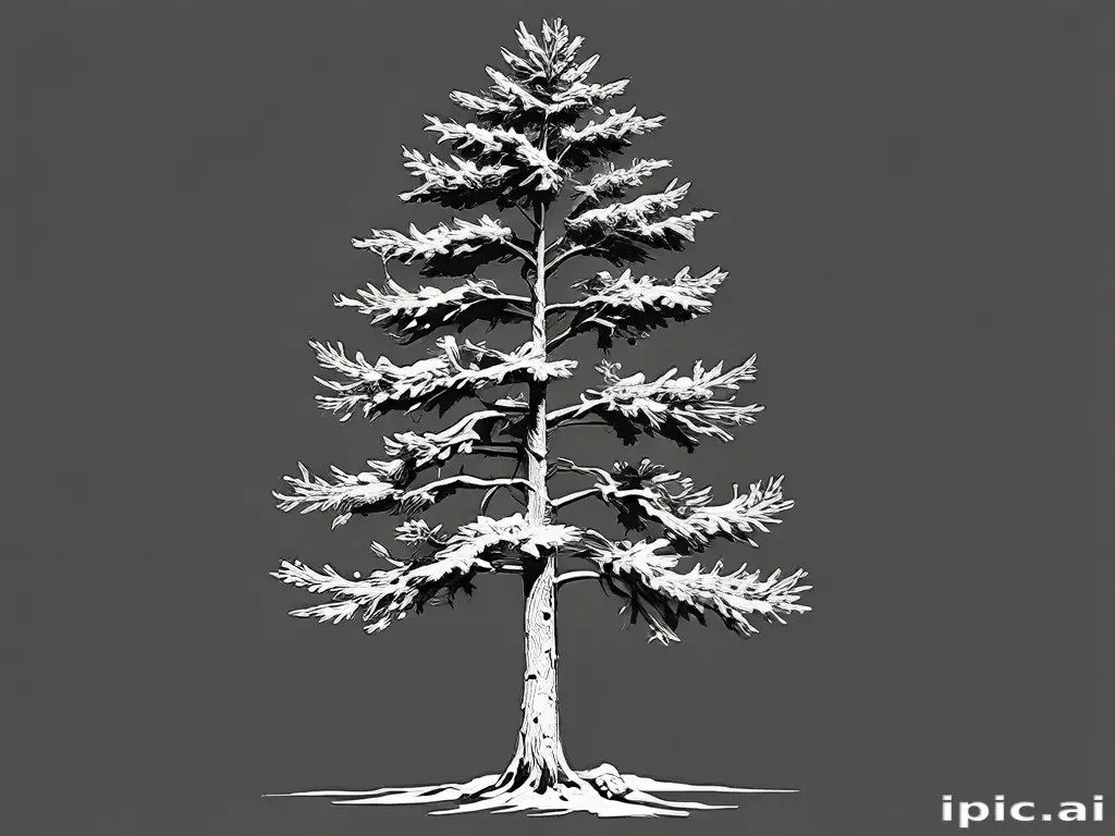 black and white pine tree clipart