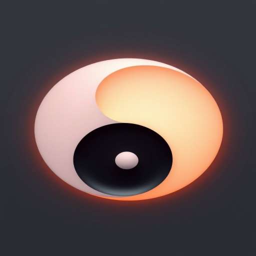 Create a high-resolution image of a yin-yang symbol with smooth gradients, using a Canon EOS 5D Mark IV camera, 50mm lens, f/1.8 aperture, ISO 100, shooting in RAW format, with a frontal view and soft lighting to enhance contrast and detail.