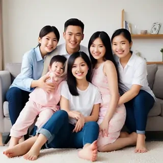 free use asian family
