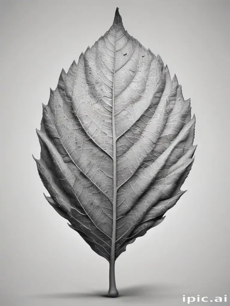 clipart of leaf black and white