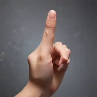middle finger transparent