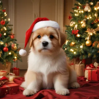 cute christmas dog wallpaper