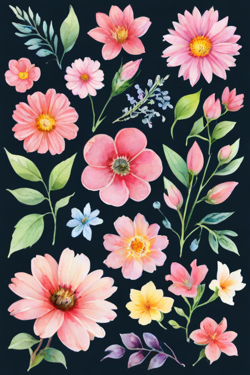 clipart watercolor flowers