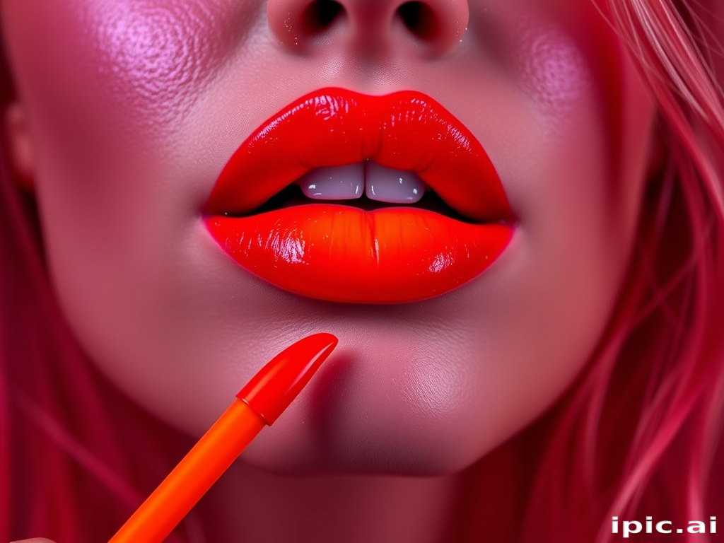 Daring "Neon Flame" lip ink provides an electrifying orange-red hue with incredible staying power, ideal for making a bold statement at concerts and festivals