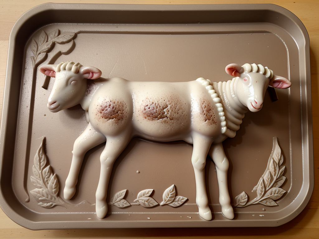 cast iron lamb cake mold