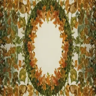 circle with leaves