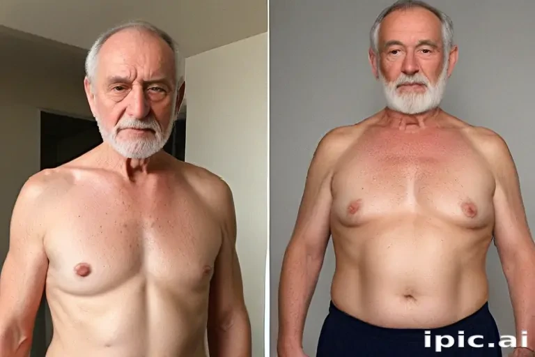 shirtless old men