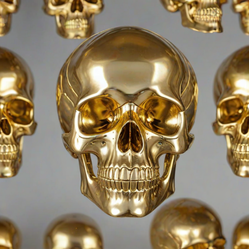 transparent gold skull