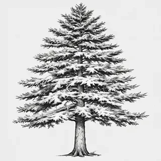 black and white pine tree clipart