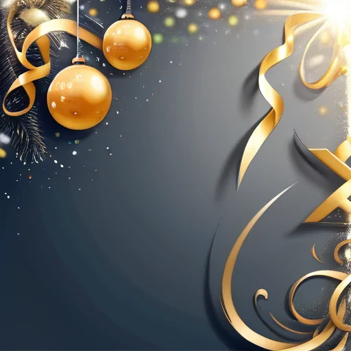 Festive Celebration with Golden Ornaments and Sparkling Holiday Decorations