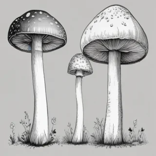 mushroom clip art black and white