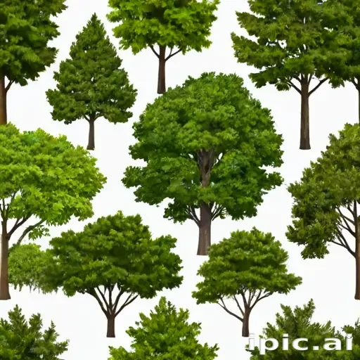 trees no background