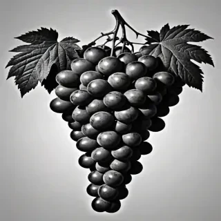 grapes clipart black and white