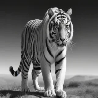 tiger clipart black and white