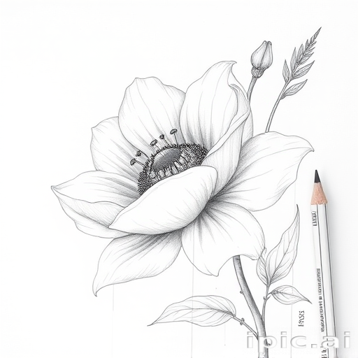 flower drawings pencil