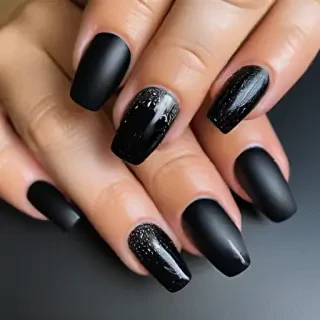 black with glitter