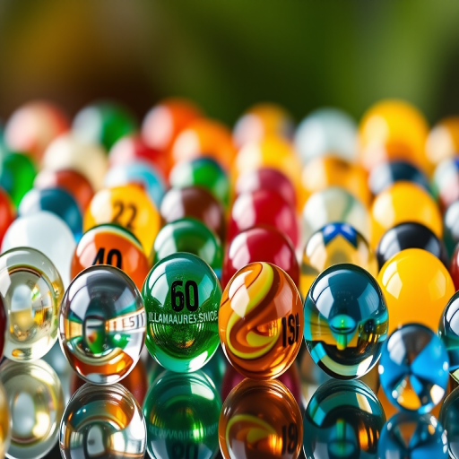 Create a high-resolution image of colorful glass marbles arranged in a grid with a soft blurred background, using a DSLR camera with a 50mm lens, aperture set to f/2.8 for depth of field, ISO 100 for clarity, and a shutter speed of 1/200s to capture vibrant colors and reflections.