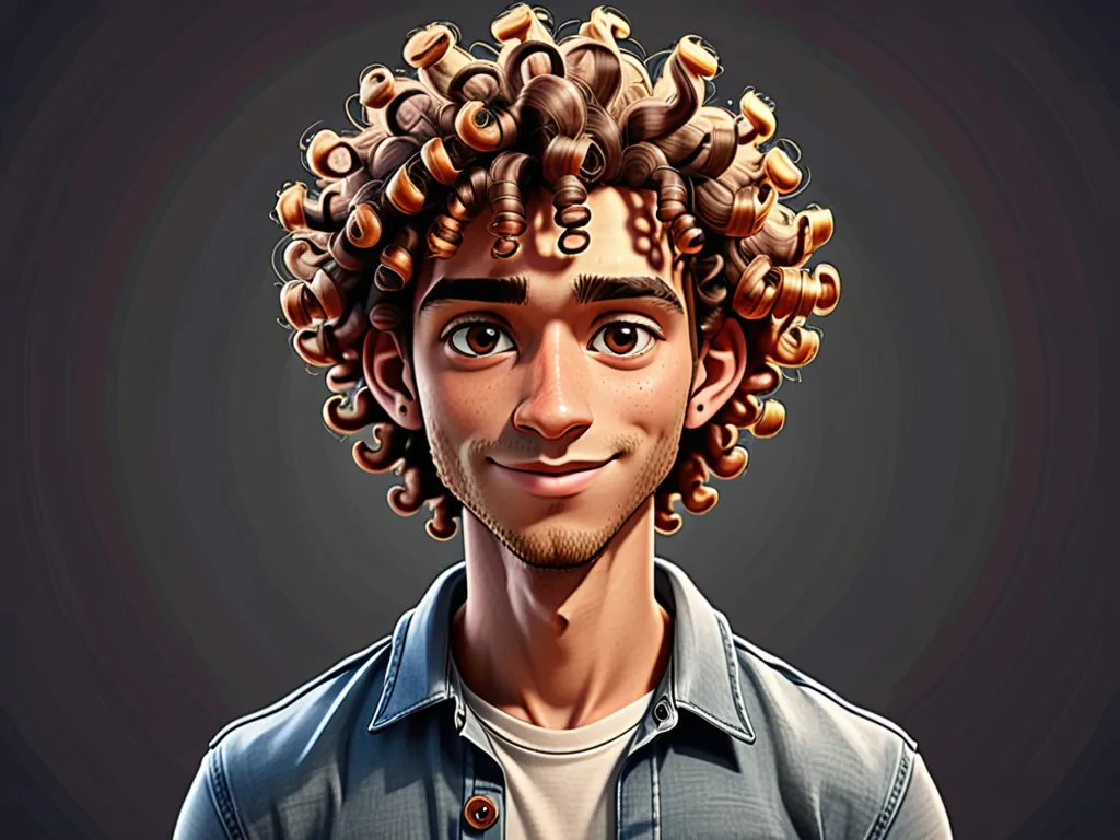 curly haired cartoon characters male