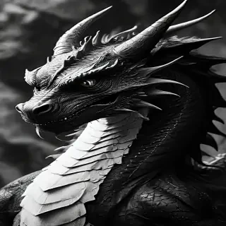 dragon black and white