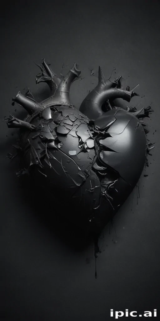 broken black heart
