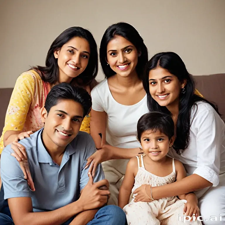 happy indian family