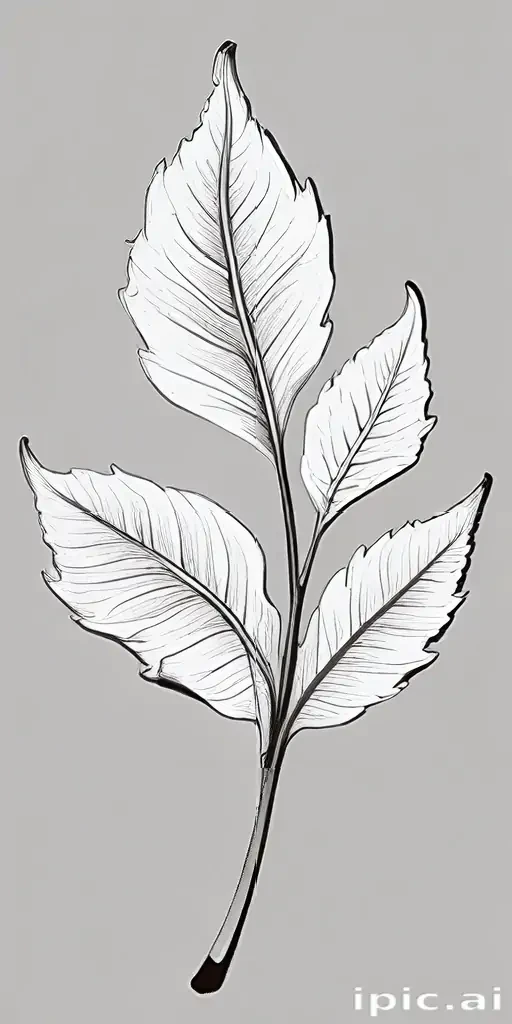 leaf clip art black and white