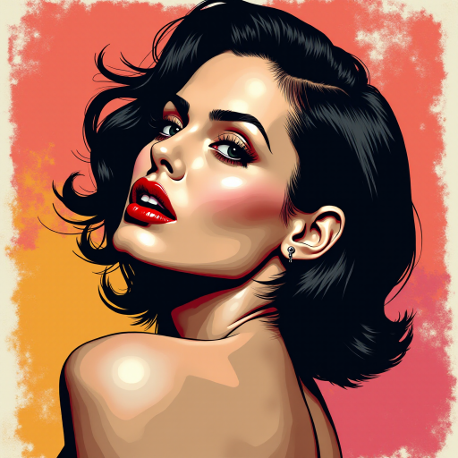 A pop art piece of angelina jolie
