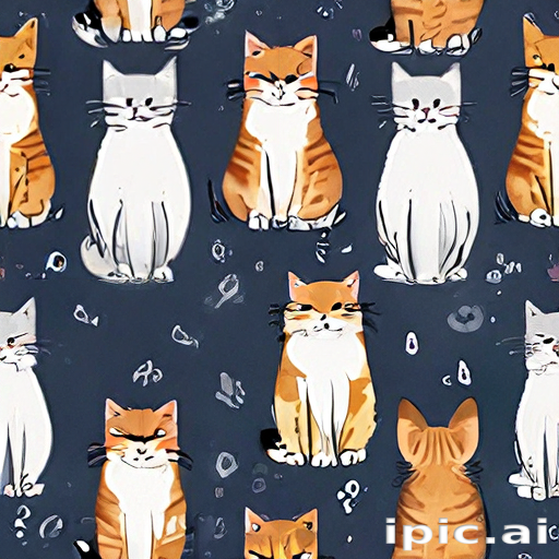 Fancy Pattern Cat A Charming Pattern of Playful Cats in Various Poses and Colors.
