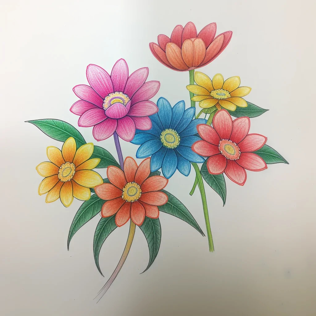 colourful flower drawing
