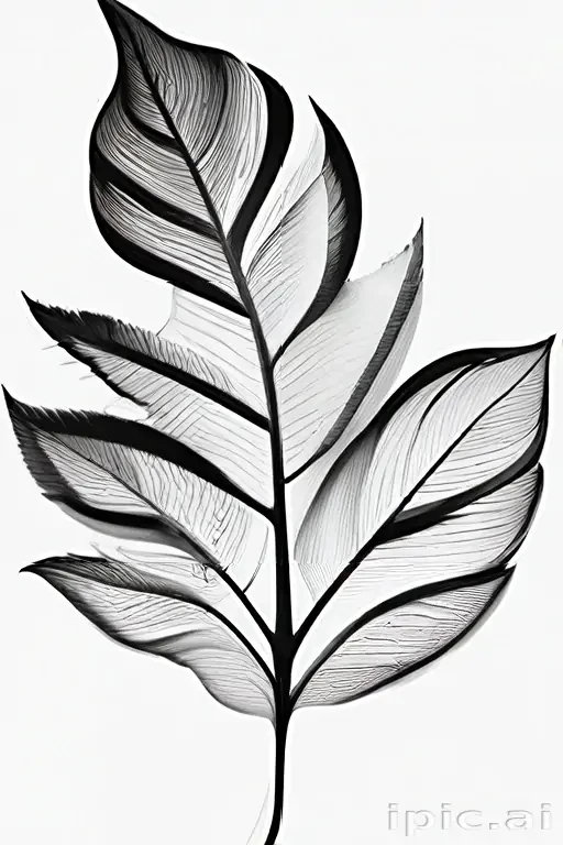 black and white clipart leaf