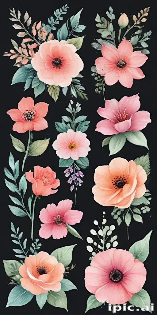 watercolor flowers clipart