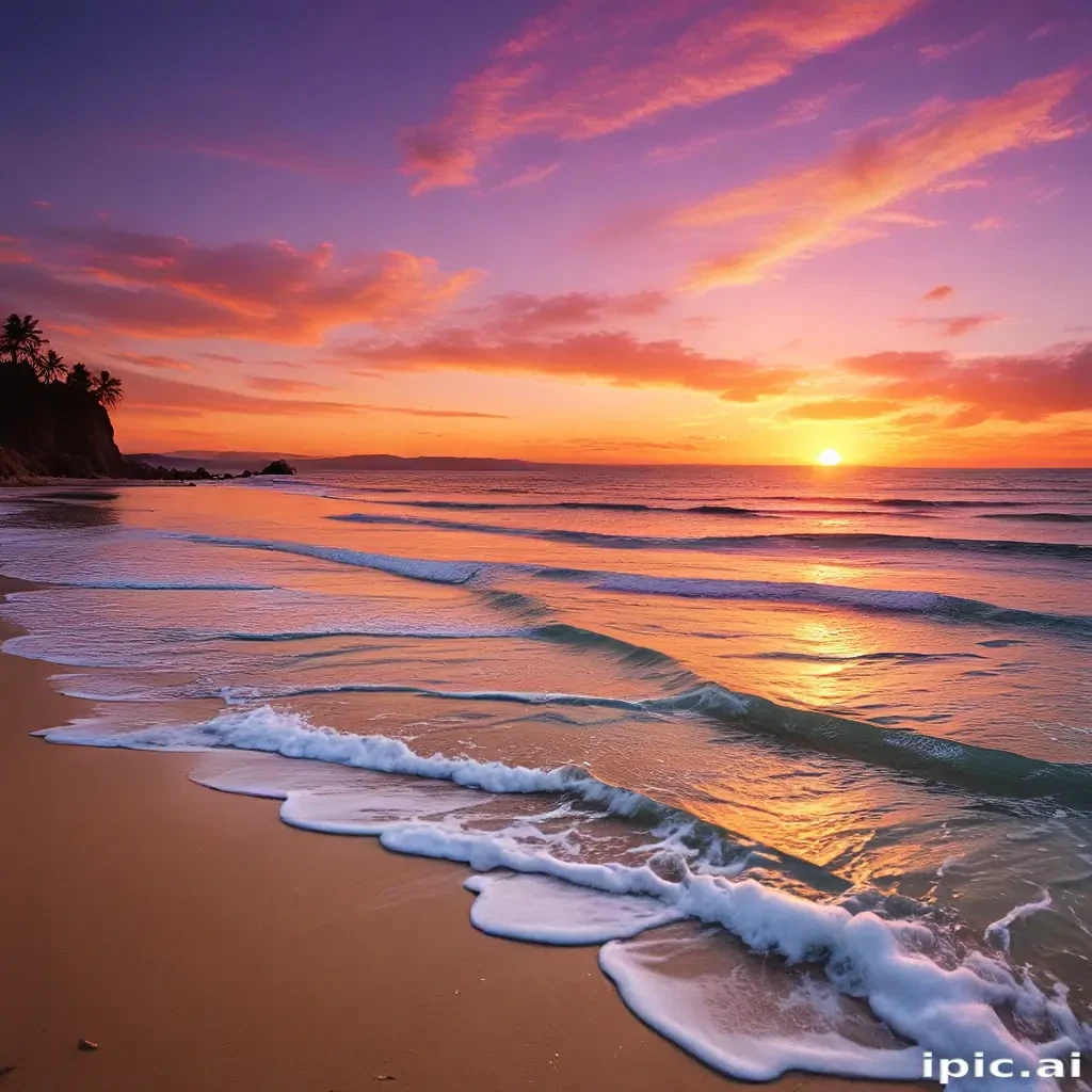 sunset on the beach backgrounds