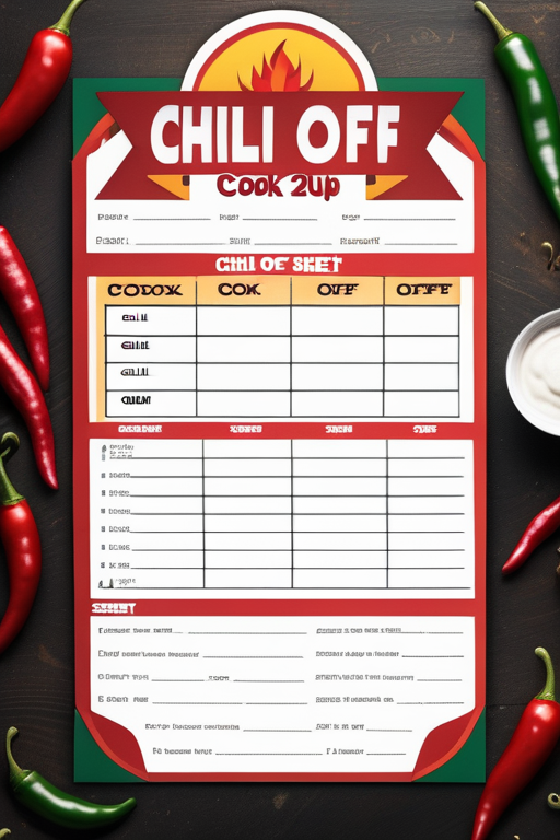 Exciting Chili Cook-Off Scorecard for Friendly Cooking Competition Fun!