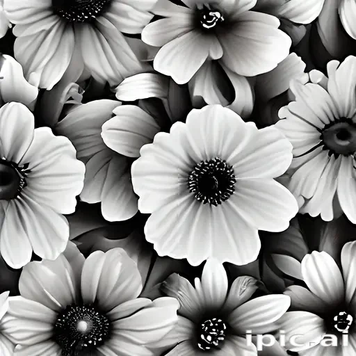 black and white flower background