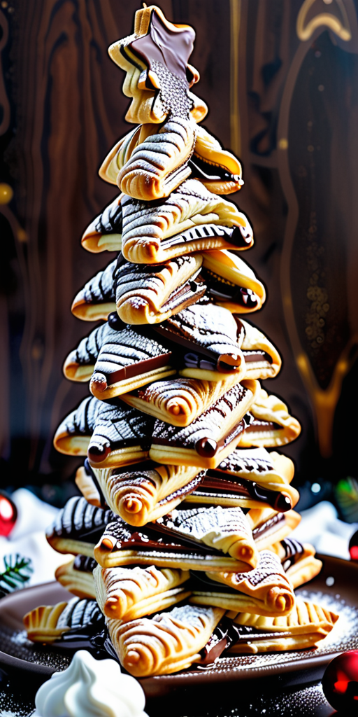 nutella christmas tree with puff pastry