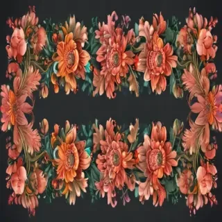 flowery border clipart